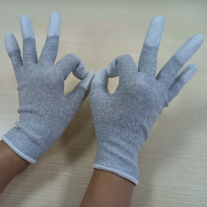 Led Industrie Geleidende Nylon Carbon Pu Met Vingertop Gecoate Elektronica Werken Antistatische Top Fit Esd Handschoenen - Product Image 3