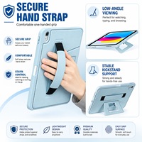 Étui pour tablette avec sangle de maintien, support pliable, protection robuste antichoc pour iPad Pro 11 Air11 Mini 7 6