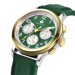 Montre pour homme de luxe haut de gamme, nouvelle couleur tendance, montre de pilote, bracelet en cuir bleu, montres-bracelets pour homme, chronographe - Product Image 2