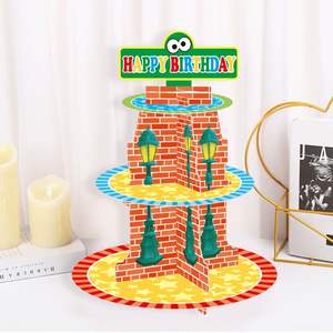 Exhibidor <span class=keywords><strong>de</strong></span> Cupcakes <span class=keywords><strong>de</strong></span> Tres Niveles con Diseño <span class=keywords><strong>de</strong></span> Dibujos Animados y 12 Adornos para Cupcakes, Suministros para Fiestas <span class=keywords><strong>de</strong></span> Cumpleaños Infantiles - Product Image 6