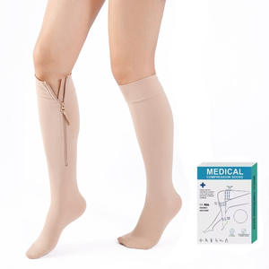 <span class=keywords><strong>Medias</strong></span> <span class=keywords><strong>de</strong></span> compresión hasta la rodilla con cremallera y punta cerrada, personalizadas <span class=keywords><strong>de</strong></span> fábrica, <span class=keywords><strong>de</strong></span> 20-30 mmHg, <span class=keywords><strong>para</strong></span> alivio del <span class=keywords><strong>dolor</strong></span> y venas varicosas - Product Image 1