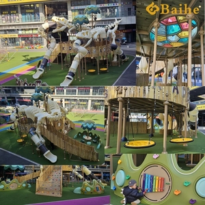 Gran <span class=keywords><strong>Parque</strong></span> de Juegos Temático de Dinosaurios Jurásicos para Niños al Aire Libre con Tobogán de Plástico - Product Image 5