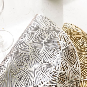IN STOCK PVC Ginkgo Round Shape Wipeable Waterproof Eco-Friendly <strong>Placemat</strong> Table Mat <strong>for</strong> <strong>Christmas</strong> Dining Table Decor - Product Image 6