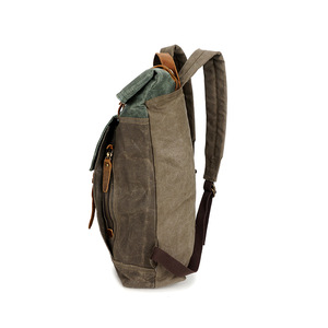 Sac à dos rétro en toile cirée, sac à dos imperméable pour ordinateur portable pour hommes - Product Image 2