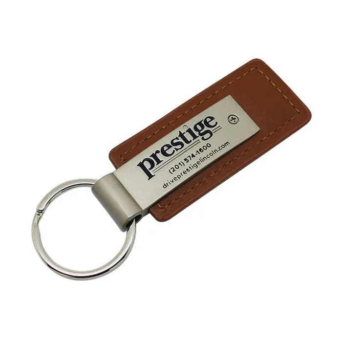 Atacado Design Personalizado Presente Gravar Nome Negócios Em Branco Chaveiro Chaveiro Marca Do Carro Logo Metal Pu Custom Leather Keychain