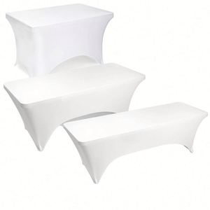 Spandex Picnic Polyester Table Cloth Elastic Fitted <b>Tablecloths</b> for 6 Foot <b>Rectangle</b> Tables - Product Image 1