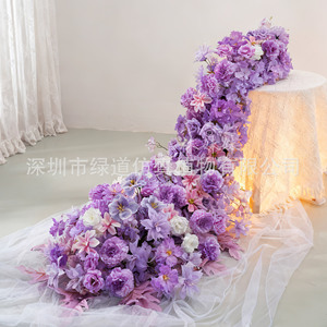 Centres de table cascade Greenway, roses artificielles, hortensias, arrangement floral sur pied, décoration de mariage - Product Image 3