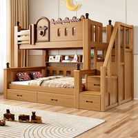 Cama litera moderna de madera maciza integrada, alta y baja, doble, para madre e hijo, para apartamento pequeño, dormitorio infantil, ecológica y duradera