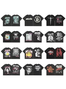 T-shirt Casual Unisex Estiva in Cotone Pettinato con Stampa Digitale Serie Hell, Traspirante, Alta Solidità del Colore, Vestibilità Ampia - Product Image 1