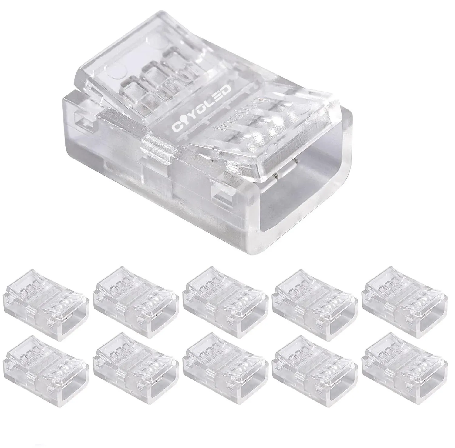 COYOLED yeni kristal klip tel su geçirmez 3 Pin 5 Pin COB LED şerit konektörü 3 Pin LED şerit ışık konnektörleri ve birleştiriciler