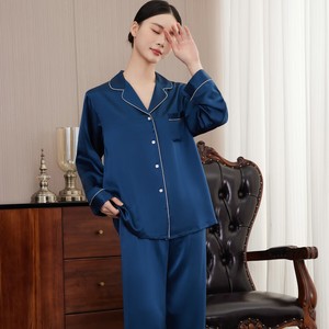 Regalo de San Valentín: <span class=keywords><strong>Pijamas</strong></span> de lujo de seda 100% para parejas, hombre y mujer, conjunto de alta gama para estar en casa. - Product Image 3