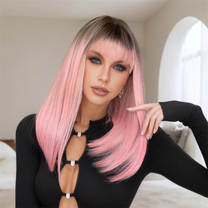 อีคอมเมิร์ซแบบข้ามพรมแดนเฉพาะสำหรับวิกผมวิกผมย้อมสีผมสีชมพูแบบบ๊อบไล่ระดับสีภายในหัวเข็มขัด - Product Image 3