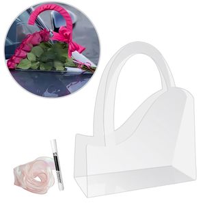 Sac à fleurs en PVC transparent recyclable, vente chaude, pour la décoration florale et les bouquets de la fête des mères - Product Image 1