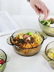 Bol à salade en verre, camping, résistance aux hautes températures, 800 ml, moderne, élégant, écologique, bol à nourriture, vaisselle, cuisine, maison, pot à soupe - Product Image 5