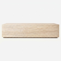 Table basse en travertin massif, mobilier moderne pour la maison, base en pierre cubique, table basse minimaliste pour le salon