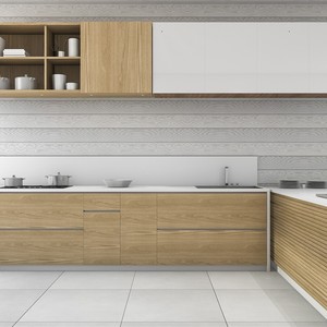 Shaker-Stil Amerikanische Zeitgenössische Melamin-Modulküchen-Organizer mit Laminat-Finish, Maßgefertigte Marmor-Harz-Optik - Product Image 6