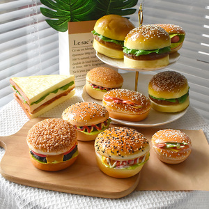 Modelo de Exhibición de Cocina de Dibujos Animados: Sándwich, Hamburguesa, Perrito Caliente, Manualidades de Plástico Ecológico, Accesorios de Educación Temprana, Restaurante - Product Image 4