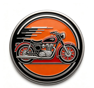 Parche Metálico Redondo Personalizado para Motocicleta, Pin de Esmalte en Relieve, Decoración de PVC Cosida para Bolsos, Sombreros y Ropa - Product Image 2