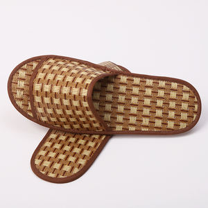 शांत यूनिसेक्स लिनन ओपन-टो चप्पल पहनने के लिए नरम लुभावनी विरोधी पर्ची इनडोर घर के जूते - Product Image 4