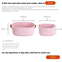Panier cadeau personnalisé pour nouveau-nés, ensemble de paniers de rangement en corde de coton rose pliable et durable, respectueux de l'environnement, pour couches, jouets et serviettes