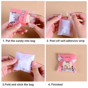 100 Zählt Smiley Gesicht Kekse Plastiktüten Süßigkeiten selbst klebende Taschen Snacks Backen Verpackung Dekoration Kinder 7x7 3cm - Product Image 6