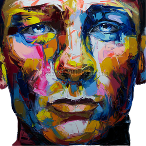 Dipinto a Olio Astratto di Alta Qualità 100% Fatto a Mano, Ritratto di Volto Maschile su Tela, Decorazione per la Casa, Pittura a Spatola, Volto Umano Unico - Product Image 1