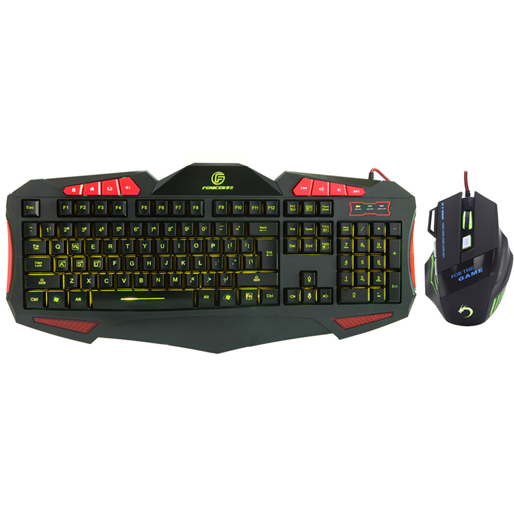 Rétro-éclairage LED usb filaire clavier de jeu et souris