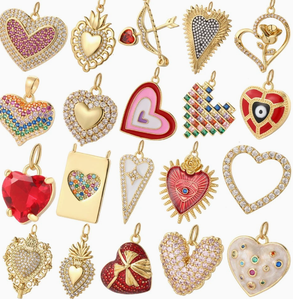 Dijes de Cobre con Baño de Oro 18K, Esmalte <span class=keywords><strong>Rosa</strong></span> Brillante y Circonita, Lindos y Delicados, Accesorios de Joyería de Moda para la Creación de Broches de Diamantes de Imitación - Product Image 1