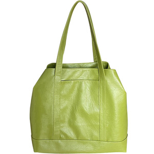 Bolso Tote Grande de PU Suave Color Verde Aguacate con Bolsillo con Cremallera para Viajes y Desplazamientos - Product Image 5
