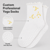 Chaussettes de Pilates antidérapantes et respirantes en nylon pour femmes - Chaussettes de ballet à volants avec grip