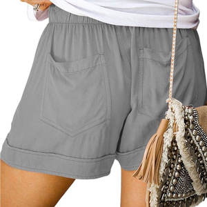 โรงงานเสื้อผ้าสำหรับใส่ทุกวัน ราคาขายส่ง กางเกงขาสั้นลำลองสำหรับผู้หญิง ฤดูร้อน รับทำโลโก้ ทันสมัย น้ำหนักเบา ผ้าแคนวาสคุณภาพสูง - Product Image 2