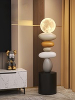 Lampe de sol en résine de pierre créative HJ HOME, décoration d'éclairage LED pour salon, bureau, maison, lampe de sol en résine faite à la main