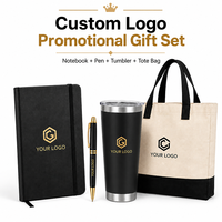 Ensemble cadeau promotionnel personnalisé avec logo, comprenant un carnet, un stylo, un gobelet et un sac fourre-tout, kit de cadeaux d'entreprise pour les salons professionnels et le marketing d'événements