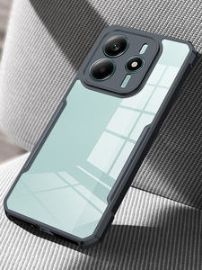 Alta calidad 4 esquinas anticaída negro TPU parachoques claro acrílico duro transparente contraportada funda <span class=keywords><strong>de</strong></span> teléfono para Redmi Note 14 5G - Product Image 4