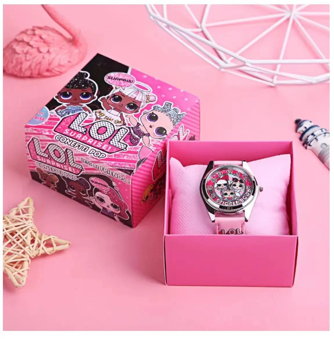 Orologi per bambini in pelle di cartone animato di moda per ragazzi e ragazze con scatola al dettaglio colorata orologio per bambini principessa orologi per regali di compleanno