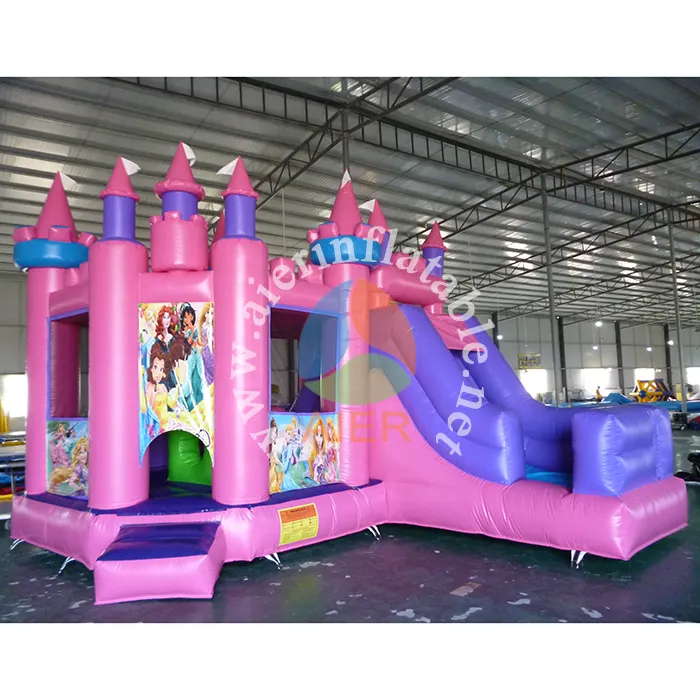 Commercial inflatable princess bouncy castle popular inflatable pink combo