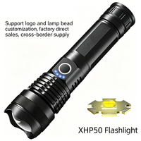 Lampe de poche étanche en aluminium, modes de luminosité multiples, faisceau longue portée, conception anti-usure pour la pêche sur la plage, la marche nocturne (portable)