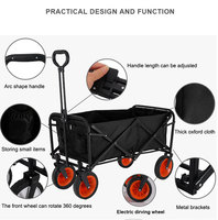 Chariot de camping électrique à quatre roues, pliable, en acier inoxydable, robuste, pour la plage, le jardin et les outils