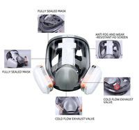 Masque à gaz intégral personnalisable modèle 6800 pour la peinture au pistolet, l'industrie chimique, l'application de pesticides, la lutte contre les incendies, en silicone