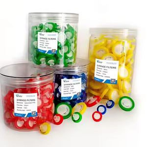 Nuovi filtri per siringa a membrana in PTFE idrofilo a 0.22 0.45 <span class=keywords><strong>Um</strong></span> pori con alloggiamento Sterile in PP da 13mm - Product Image 1