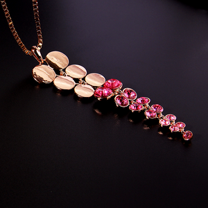 V & R joyería de moda hecho a mano rodio de imitación Epoxy rojo piedra cuadrado serpiente cadena larga colgante collar - Product Image 6