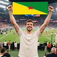 Ventilateurs évolutifs Drapeaux défilants personnalisables Bannières pour événements sportifs Équipe d'encouragement Guyane française