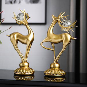 Figuras de Animales Artificiales de Poliresina Personalizadas, Pintadas a Mano, Realistas, Estatuas de Ciervos Navideños de Resina, Coleccionables de Arte para el Hogar - Product Image 5