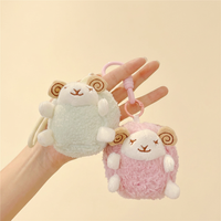 Porte-clés personnalisé en peluche agneau, vente en gros, mignon pendentif mouton blanc en peluche, jouet animal doux pour breloques de sac à dos et cadeaux
