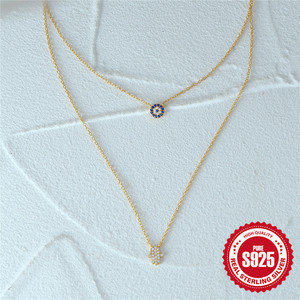 SPJ Plata 925 Original al por Mayor, <span class=keywords><strong>Collar</strong></span> <span class=keywords><strong>de</strong></span> Mano <span class=keywords><strong>de</strong></span> Fátima y Ojo Turco, Joyería <span class=keywords><strong>de</strong></span> Plata <span class=keywords><strong>de</strong></span> Ley S925 con Protección en Capas - Product Image 5