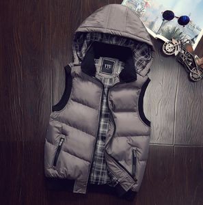 Gilet con Cappuccio Senza Maniche OEM ODM Personalizzato con Logo, Abbigliamento Invernale da Uomo, <span class=keywords><strong>Giacca</strong></span> Antivento Calda <span class=keywords><strong>e</strong></span> Spessa - Product Image 4