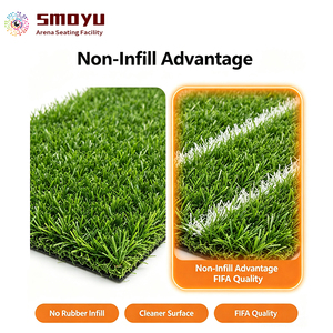 Gazon artificiel écologique et souple pour football en salle 5 contre 5, utilisation en jardin et en cour, design hybride - Product Image 2