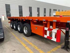 Semirremolque de Plataforma Plana de 80T y 15m, 4 Ejes, Personalizable, Duradero y Resistente al Desgaste, con Placa de Acero Reforzada - Product Image 5