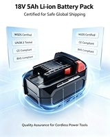 Paket Baterai Lithium-Ion 18V 5AH Isi Ulang untuk Bor dan Kunci Pas Tanpa Kabel - Tersedia