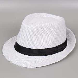 Sombrero Fedora de Paja SOLPOP con Decoración de Cinta Personalizada para Hombre y Mujer, Estilo Trilby, para Fiesta, Gorra Panamá de Ala Corta Estilo Años 20 - Product Image 4